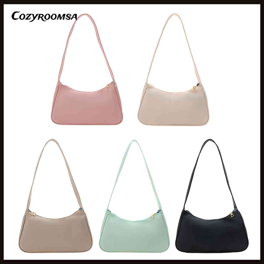 Túi Xách Đeo Vai / Kẹp Nách Chất Liệu Nylon Màu Trơn Thời Trang Cho Nữ