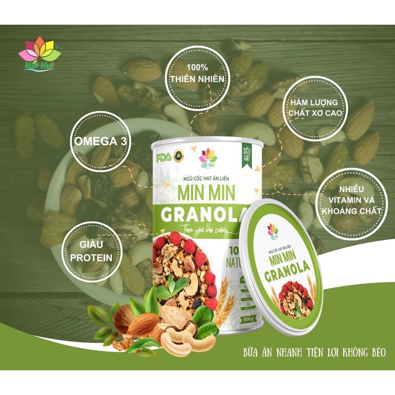 Ngũ Cốc Granola Ăn Kiêng Siêu Hạt Min Min