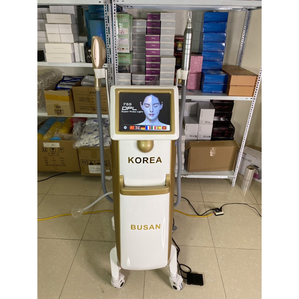 Máy laser xóa xăm và triệt lông Busan