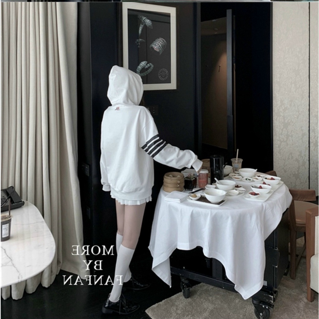 Áo Khoác Hoodie Nam Nữ Chất Thun Nỉ 4 Sọc Kiểu Chui 4 Màu Lựa Chọn UT777hoodie264