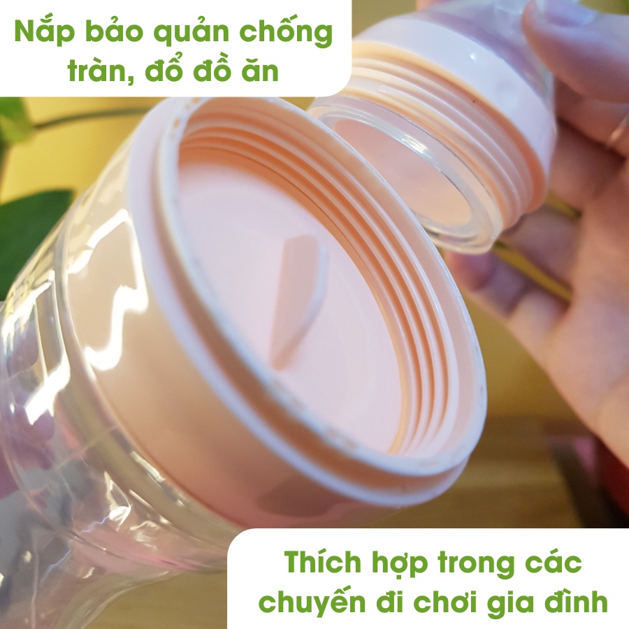 Bình thìa ăn dặm silicon cho bé Haakaa. Dung tích 120ml. Hỗ trợ bé uống sữa, uống nước, ăn cháo