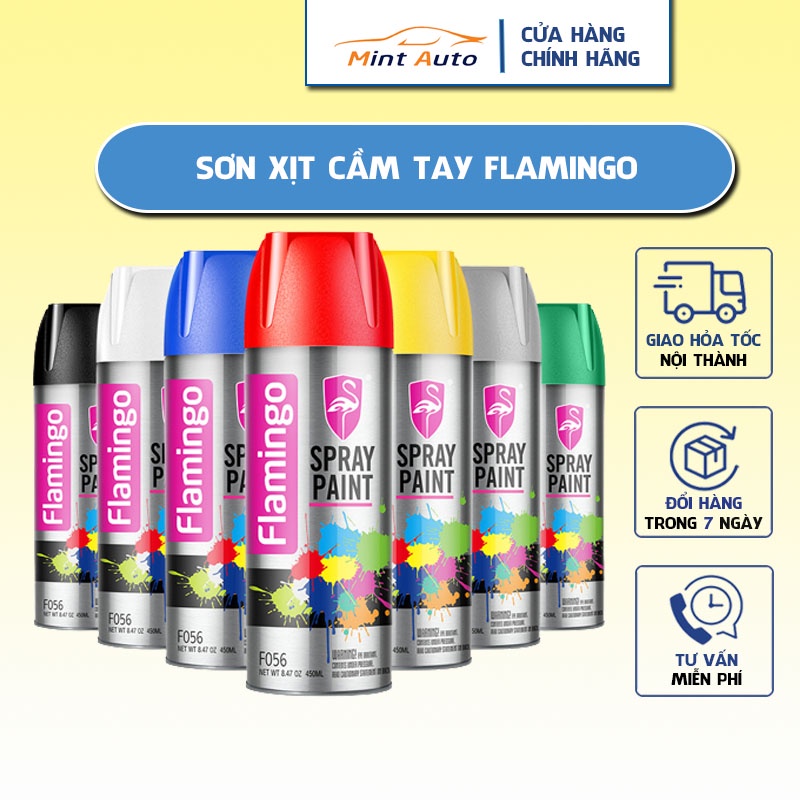 Sơn Xịt Cầm Tay Flamingo Nhiều Màu Sơn Ô Tô Xe Máy Tiện Lợi Dung Tích 450ml – MINTAUTO