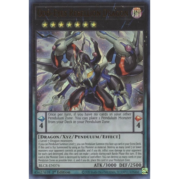 Thẻ Bài Yugioh Odd-Eyes Rebellion Dragon - BLCR-EN076 - Ultra Rare 1st Edition