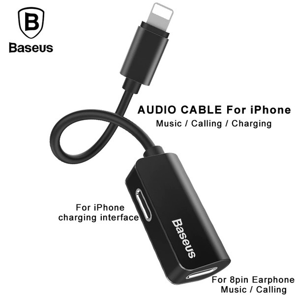 Cổng chuyển đổi tai nghe điện thoại chân lightning L37 vừa sạc vừa nghe nhạc chơi game có mic