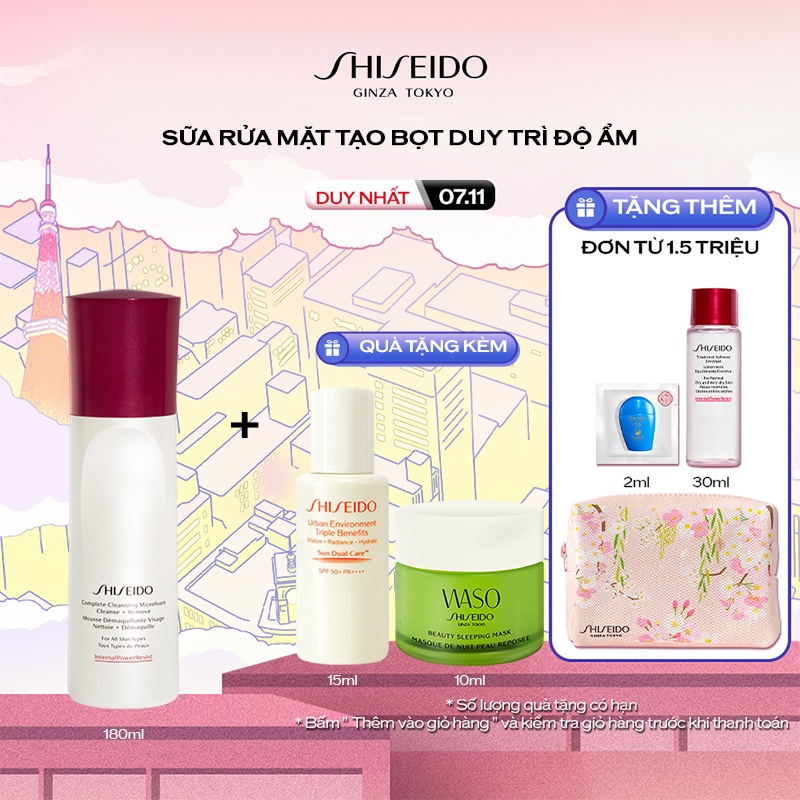 [Mã COSLUXP11 giảm 150K] Sữa rửa mặt Shiseido Complete Cleansing Micro Foam 180ml