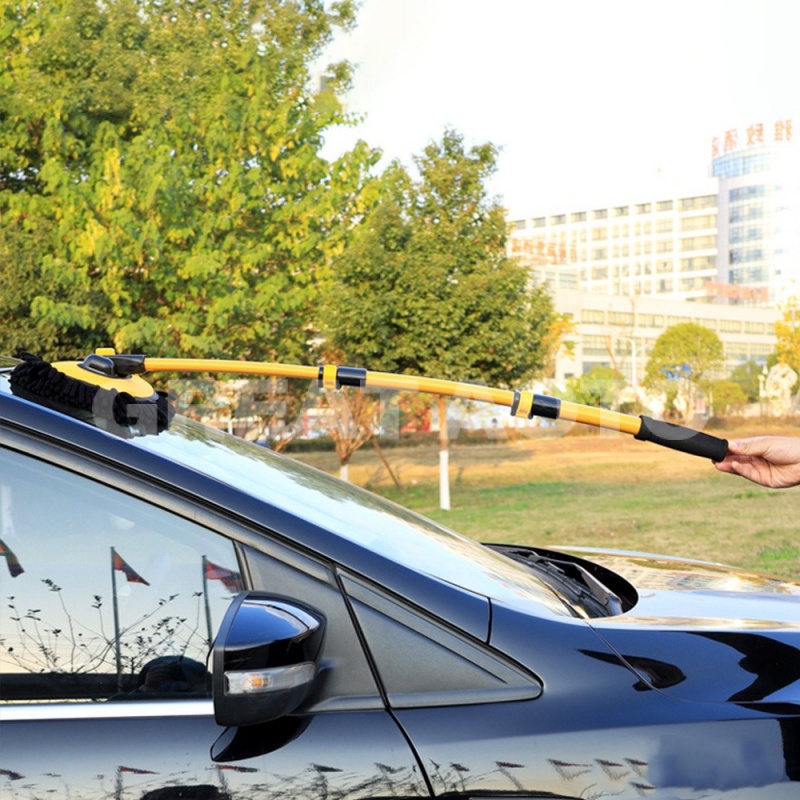 Greatato Chổi lau xe ô tô sợi mềm Chổi rửa xe ô tô điều chỉnh được độ dài thân và cố định được mặt lau nhiều góc khác nhau
