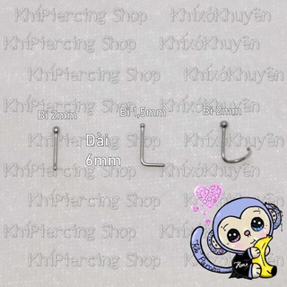 Khuyên mũi bi 2mm 1 chiếc