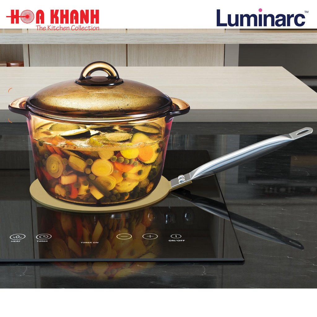 Đế Chuyển Nhiệt Bếp Từ FischBar dùng cho nồi thuỷ tinh Luminarc 18.5cm - HDP001P-18.5