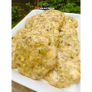 Chả ức gà cốm xanh 𝐂𝐡𝐚𝐧𝐠𝐦𝐮𝐧 𝐇𝐞𝐚𝐥𝐭𝐡𝐲 chả cốm làng Vòng khay 500gr
