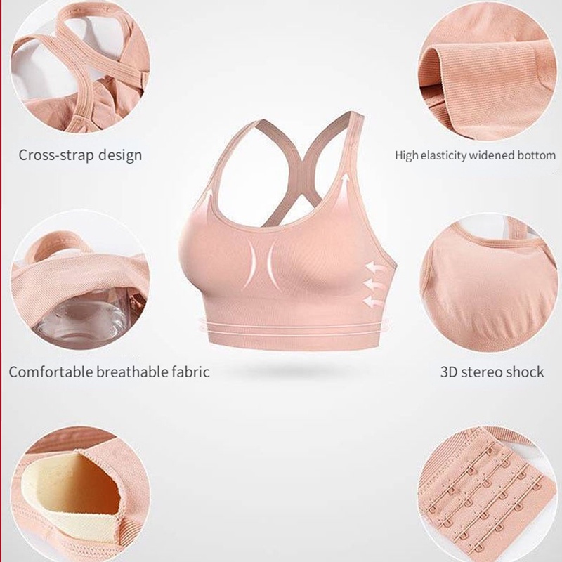 Áo Ngực Thể Thao Không Đường May Chống Sốc Thoáng Khí Nâng Ngực Mềm Mại Thoải Mái Chất Lượng Cao Cho Nữ