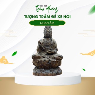 Tượng Trầm hương để xe ô tô, bàn làm việc phật Quan âm bồ tát trầm hương sánh chìm hoàn toàn tự nhiên