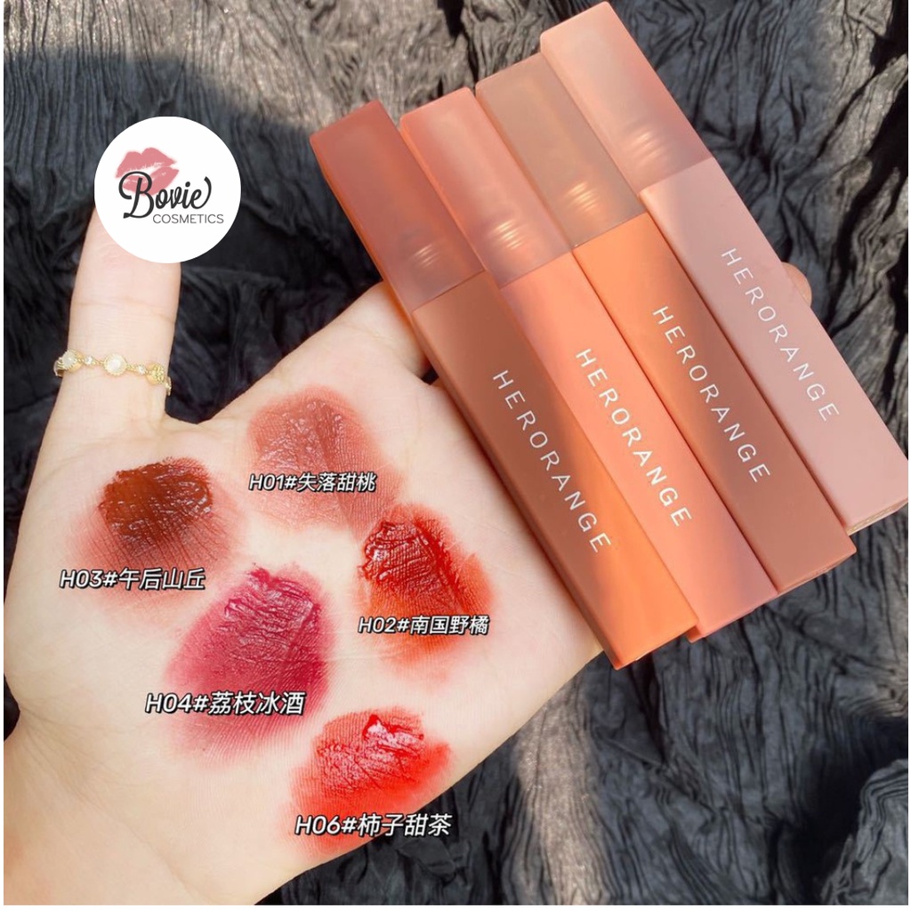 Son kem lì Herorange Lâu Trôi Mềm Mịn Như Nhung Màu H01 H02 H03 H04 H05 H06