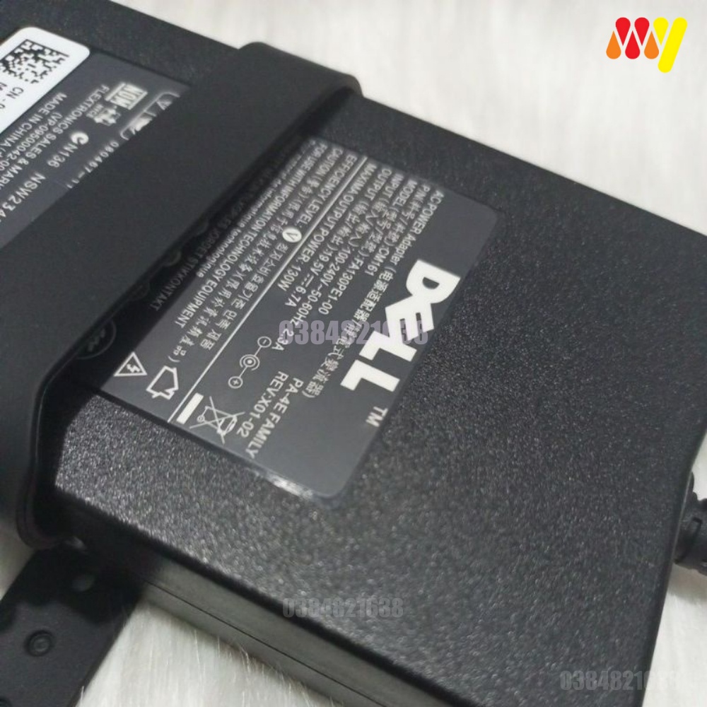 Sạc Laptop Dell Inspiron 7559 7566 7567 7557 19.5V - 6.7A 130W  New 100%, Kèm dây nguồn. Bảo hành 1 đổi 1