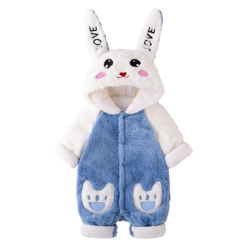 Áo liền quần AMILA có mũ trùm đầu dày dặn dễ thương thời trang dành cho trẻ em