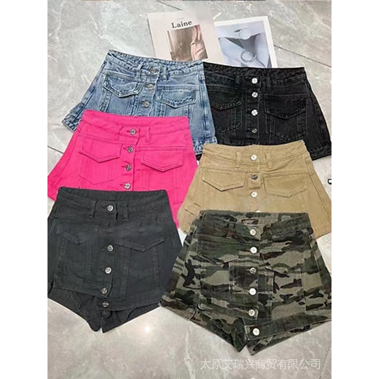 Chân Váy Denim Chữ A Miniskirt Thời Trang Mùa Hè 2022 Phong Cách Mới Cho Nữ