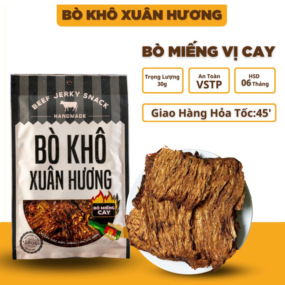 Bò Khô Miếng XUÂN HƯƠNG vị cay đặc biệt thơm ngon 30g