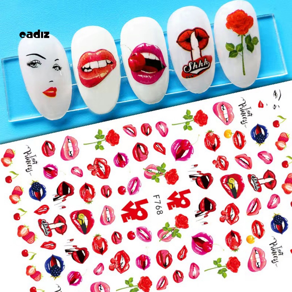 Set 11 Miếng Dán Móng Tay Chuyển Nước Họa Tiết Trái Cây Dễ Thương DIY