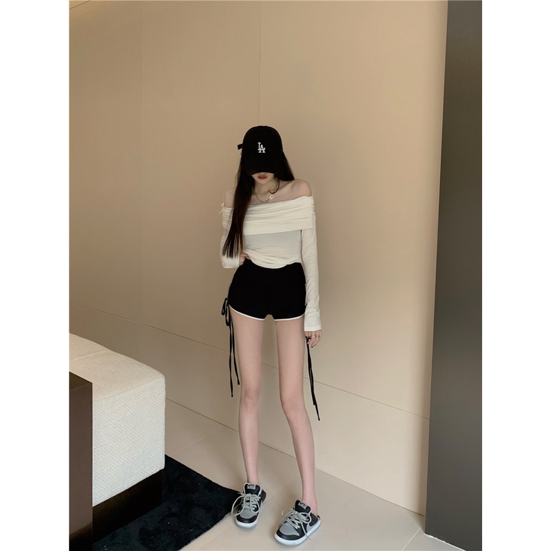 Enjoy Freedom Quần Short Lưng Cao Dáng Ôm Kiểu Dây Rút Thời Trang Cá Tính Cho Nữ