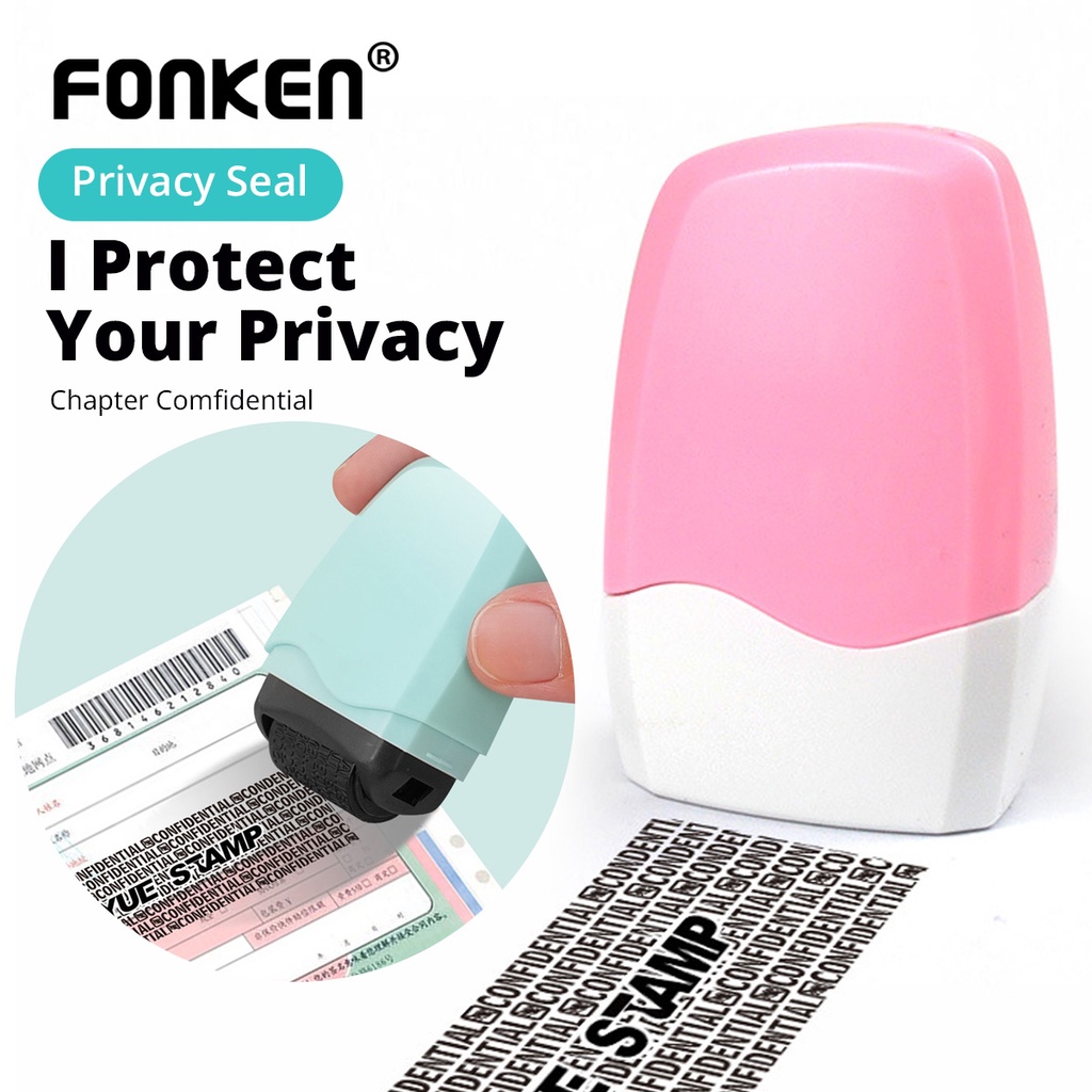 Con lăn dấu bảo mật FONKEN mini tự động che thông tin bảo vệ riêng tư