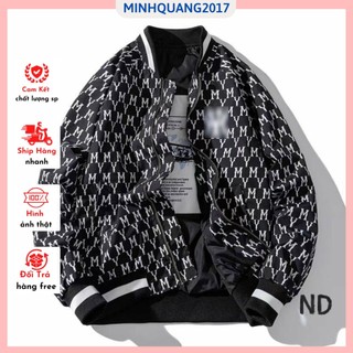 Áo bomber nỉ hoạ tiết n.y sọc tay thời trang trẻ trung, áo khoác nhẹ nam nữ