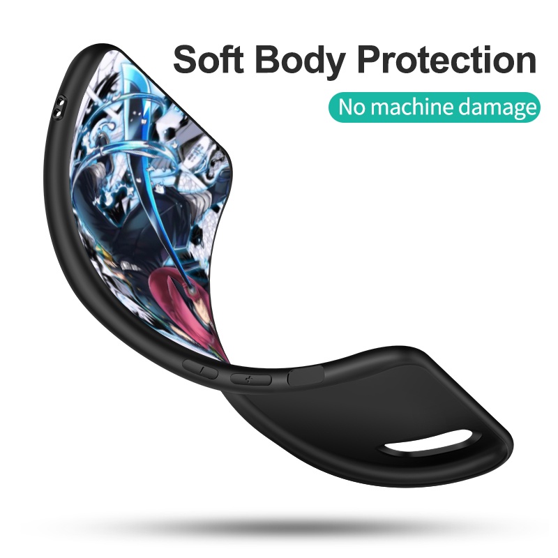Ốp Điện Thoại tpu Dẻo Viền Đen Họa Tiết Hoạt Hình Demon Slayer Tomioka Giyuu Cho iphone 5s 5 s SE 2020 2016 6s 6 s 7 8 plus