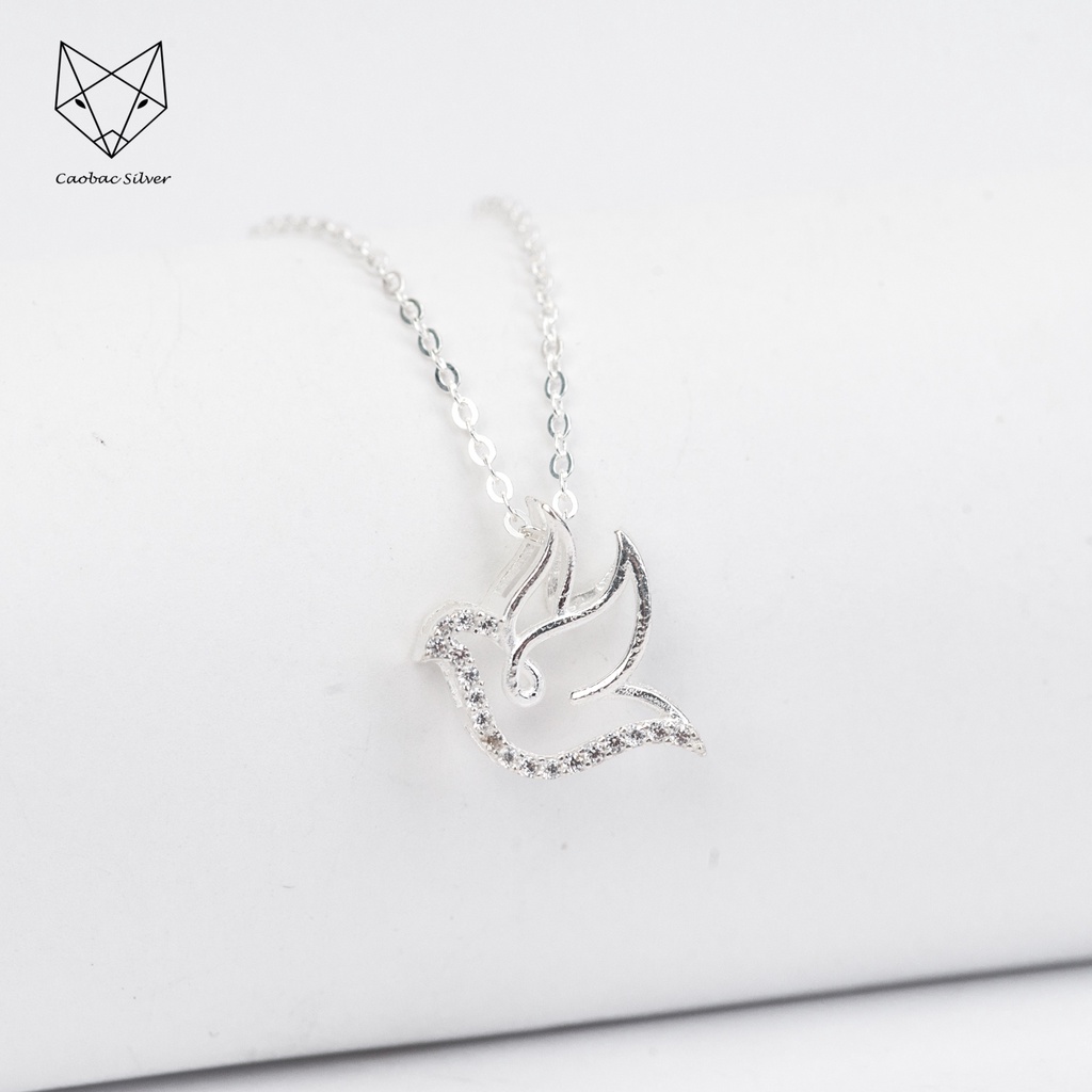 Dây Chuyền Bạc Ta Cao Cấp CaoBac Silver Bồ Câu Thiết Kế Độc Lạ, Tinh Tế , Thanh Lịch Dành Tặng Riêng Cho Các Bạn Nữ