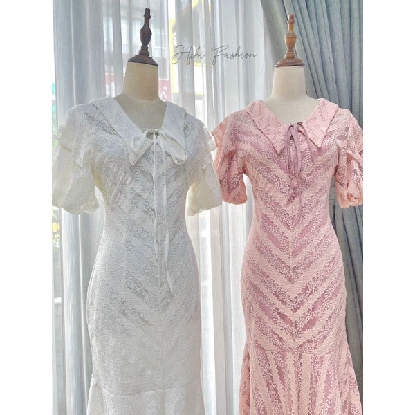 Đầm ren body cổ bèo đuôi cá