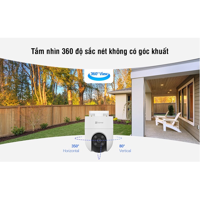Camera ngoài trời Wifi EZVIZ H8C đàm thoại 2 chiều, có màu ban đêm - TRANGIATELECOM