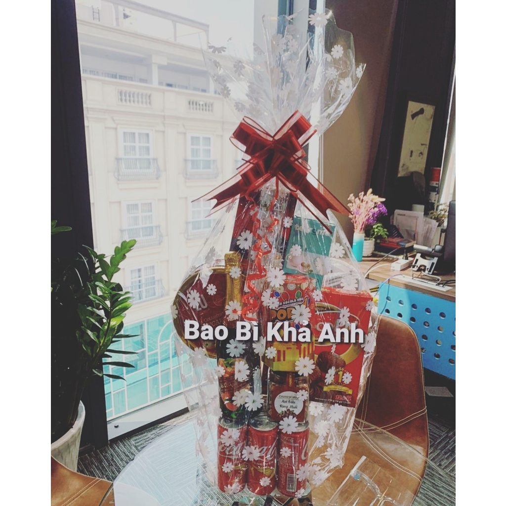 Túi Giấy Kiếng Túi Gói quà TẾT 2023 dạng túi Hoa văn -Chấm Bi - Trong Suốt Size 30x40 40x60 50x70 60x80 70x100 80x120cm