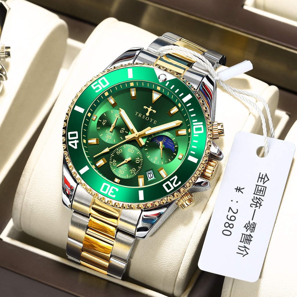 Đồng Hồ Nam Nữ Đai thép chất lượng cao Chính Hãng Cao Cấp Có Lịch Ngày đồng hồ cơ đồng hồ thạch anh Giá Rẻ rolex Green Water Ghost Phong Cách Thời Đẹp Đẳng Cấp người đàn ông thành công Đẹp việc kinh doanh Kinh trang sức tay