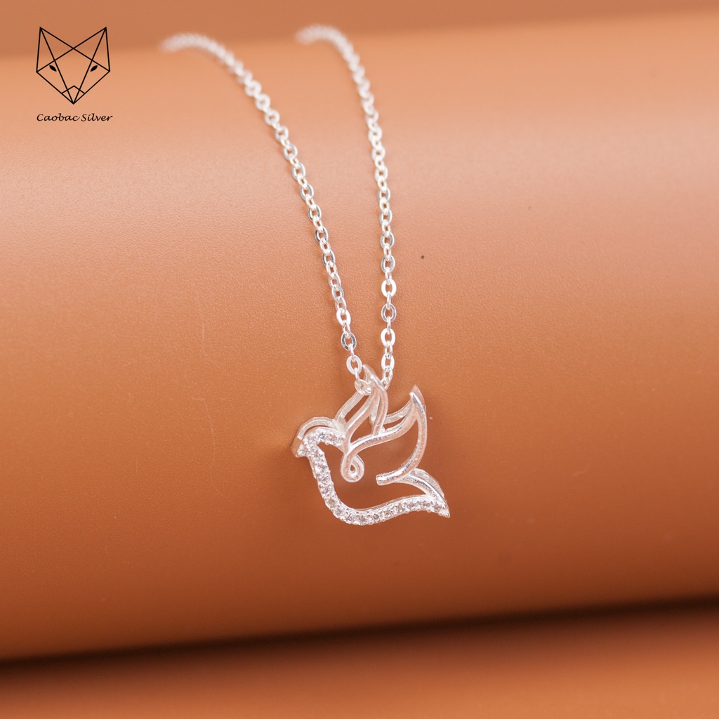 Dây Chuyền Bạc Ta Cao Cấp CaoBac Silver Bồ Câu Thiết Kế Độc Lạ, Tinh Tế , Thanh Lịch Dành Tặng Riêng Cho Các Bạn Nữ