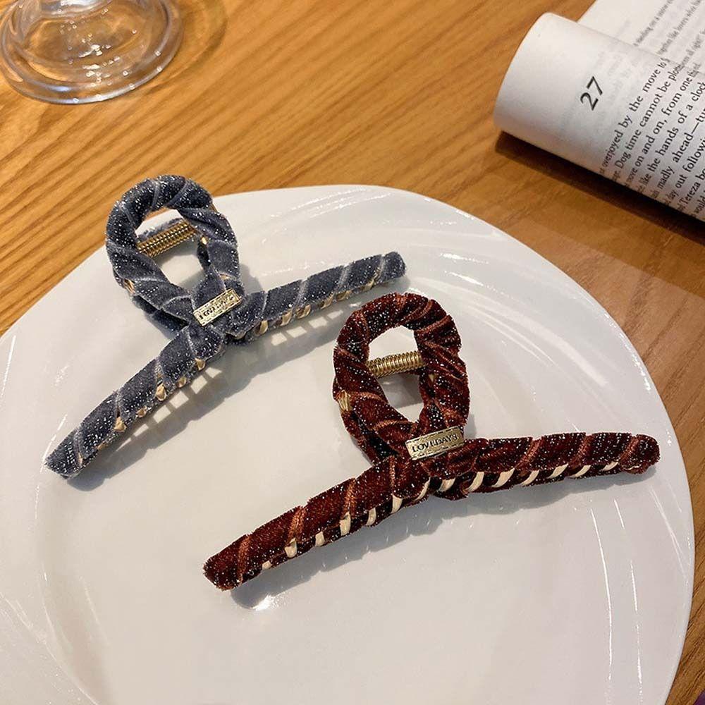 Kẹp Tóc Hình Cá Mập Màu Sắc Cà Phê Phong Cách Hàn Quốc Dành Cho Nữ