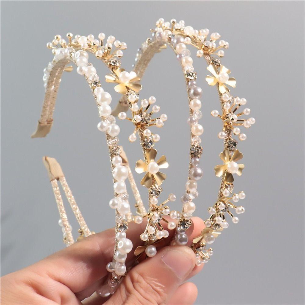 Băng Đô Cài Tóc Hai Hàng Hình Hoa Phong Cách Retro Sang Trọng WMES15H Dành Cho Bạn Nữ