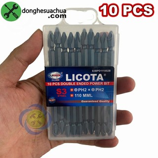 Mũi vặn vít 2 đầu ph2 licota s3bpd111002b màu xanh dài 110mm