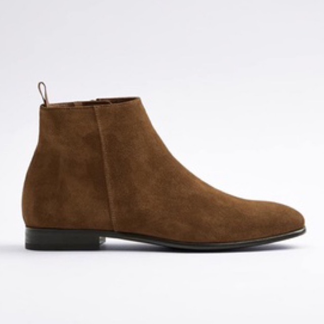 Giày bốt da lộn khóa kéo Zara authentic ANKLE size 40