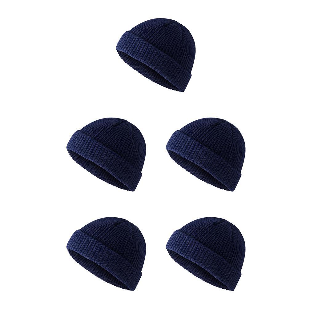 1/2/3/5 Hat Retro Fashion Warm Short Style Fisherman's Brimless Caps Quick Drying Without Deformation Knitting Design Crimpable Headgear