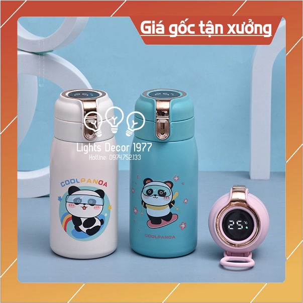 Bình giữ nhiệt mini siêu cute COOL PANDA có ống hút silicon 280ml bình nước giữ nhiệt Lights Decor 1977