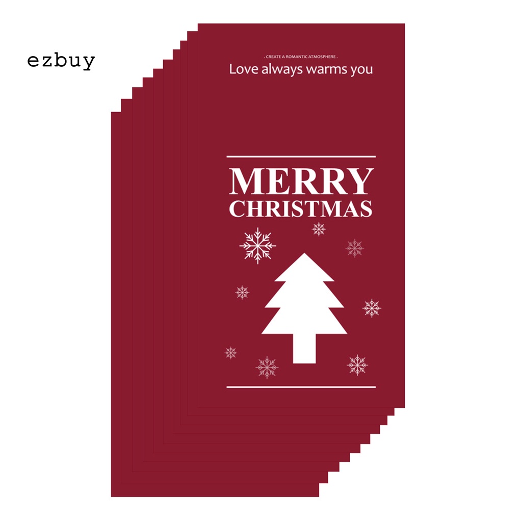 Bộ 10 Miếng Dán 2 Kích Cỡ Họa Tiết Bông Tuyết Giáng Sinh Dễ Thương Trang Trí Hộp Quà