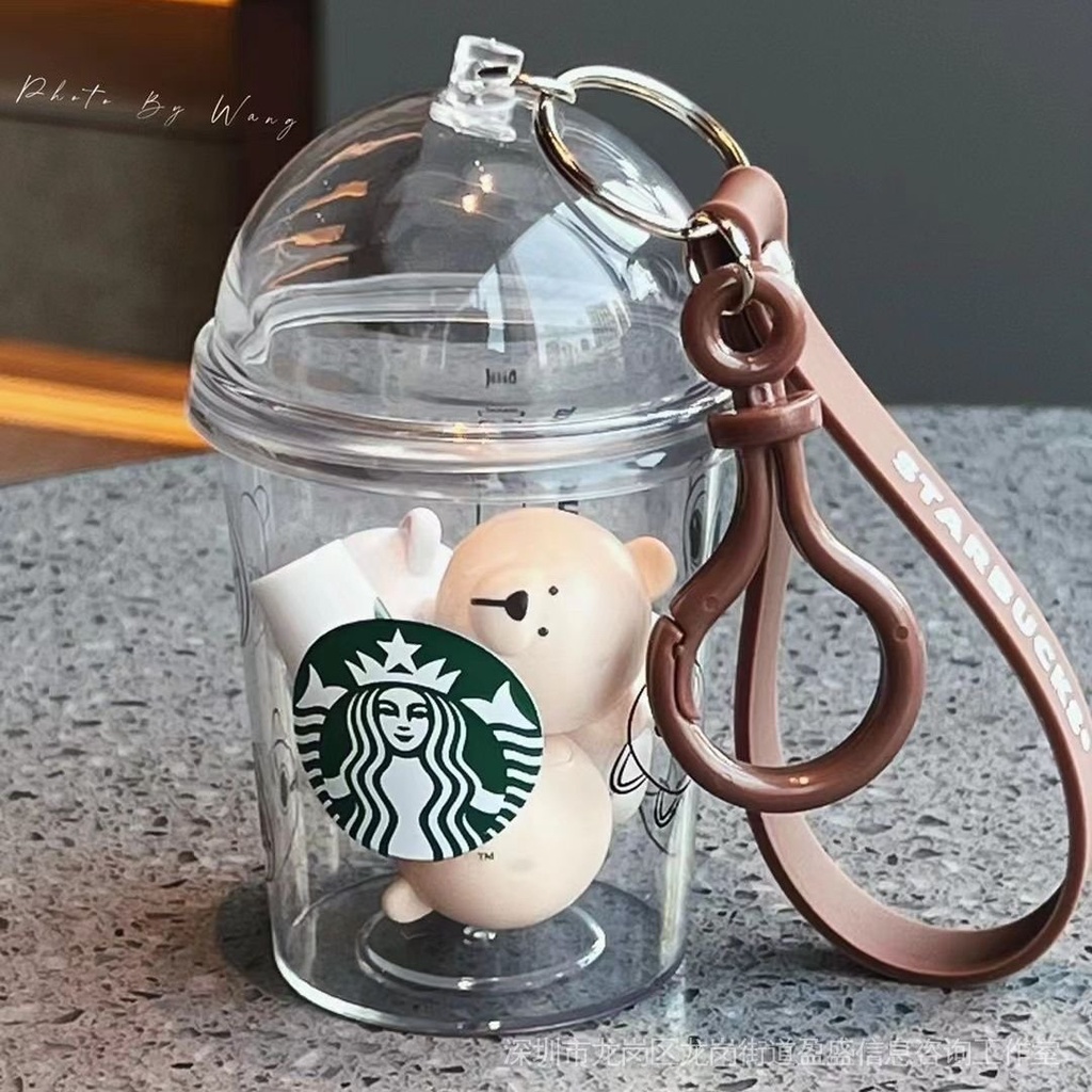 Móc Khóa Ly Nước Starbucks Đa Năng Hình Gấu Đáng Yêu