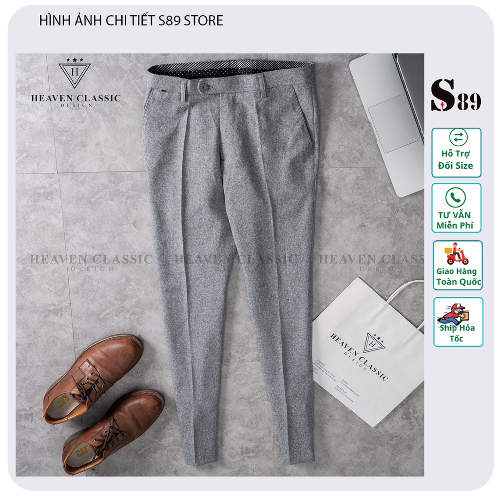 Quần tây âu nam T- Max  đẹp form ôm hàn quốc màu xám tiêu