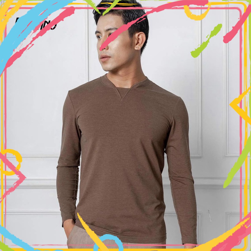 Áo thun nam BLENTINO tay dài thu đông cổ tim tay dài BTSTD-05 chất liệu cotton cao cấp siêu thấm hút