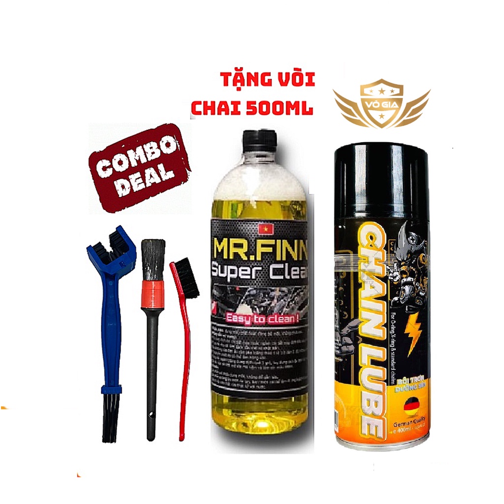[COMBO 99K] Xịt dưỡng sên SPRAYKING + Rửa sên Mr.Finn Super Clean 500ml,1L