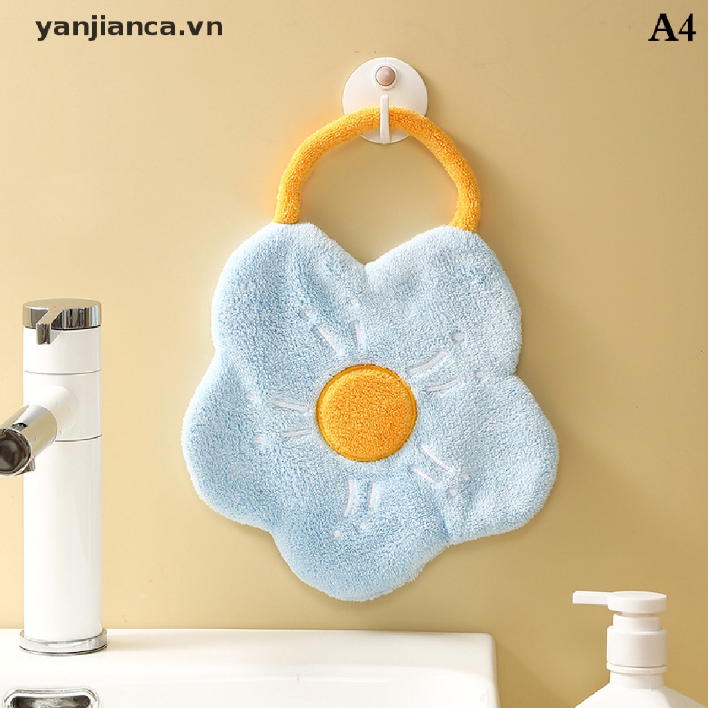 Khăn Lau Tay Bằng Lông Cừu San Hô Thấm Hút Nước Nhanh Khô Hình Hoa Sáng Tạo VN