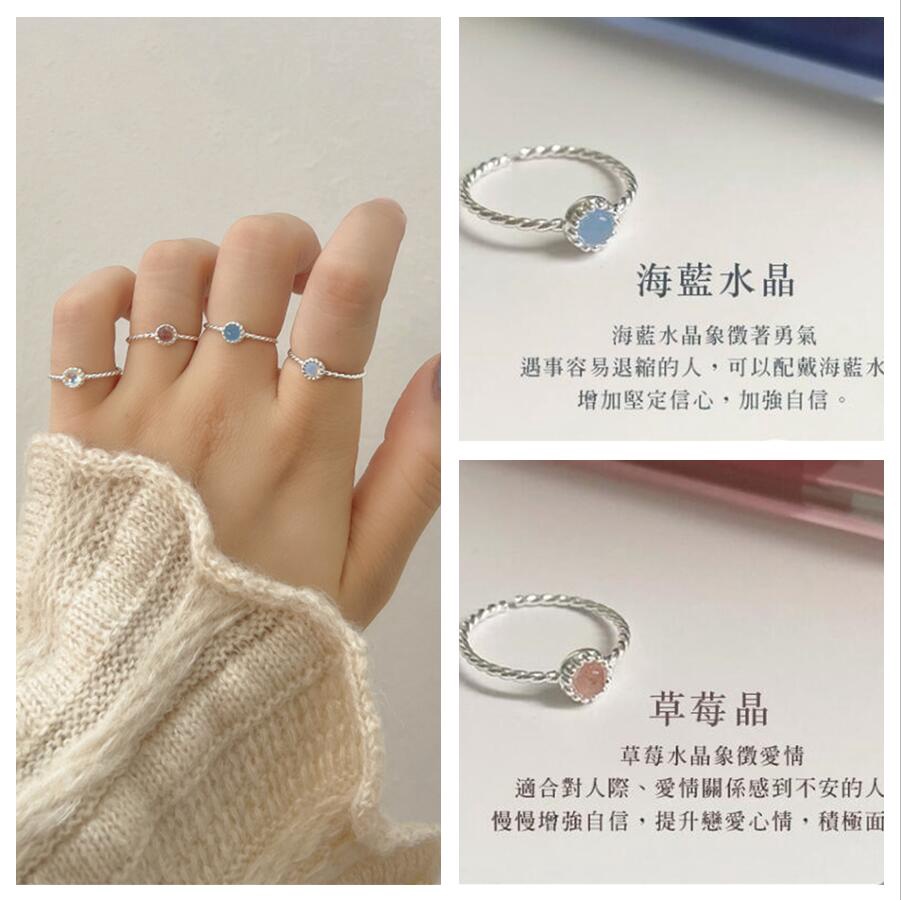 Nhẫn Mạ Bạc 925 Đính Đá Pha Lê Tự Nhiên Đơn Giản Thời Trang Dễ Phối Đồ