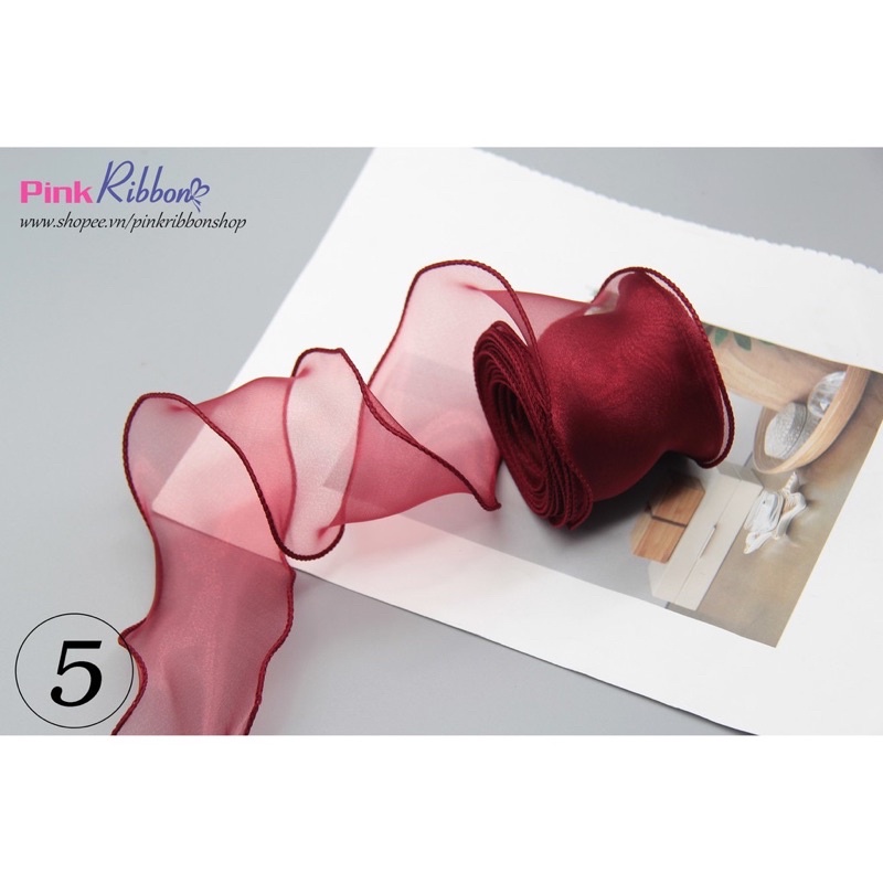 Ruy băng voan viền sóng có chiều dài 100cm phụ kiện siêu xinh💕💐☘️