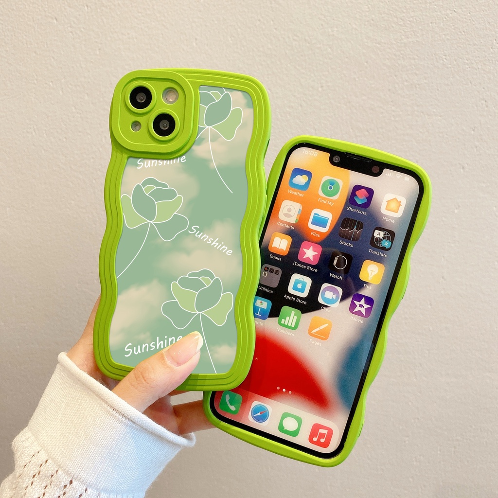 Ốp Điện Thoại In Hoa Chống Rơi Chống Dấu Vân Tay Cho iPhone 11 7 / 8plus 6plus 13Pro 14 XSMax 14plus 12Promax 8 13 12Pro XR X