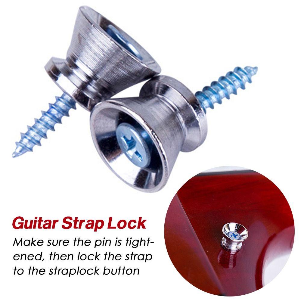 Bộ 4 Chốt Dây Đeo Đàn Guitar Bằng Kim Loại 3 Kiểu Tùy Chọn Tiện Dụng