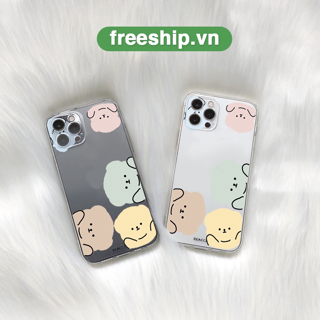 Ốp điện thoại iphone gấu bông cute ốp vuông bảo vệ cam 6/6splus/7/7plus/8/8plus/x/xr/xs/11/12/13/14/pro/max/plus/promax