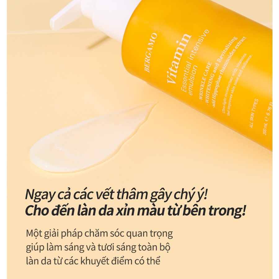 Sữa dưỡng ẩm cho da mặt Bergamo Vitamin Essential Intensive 200ml