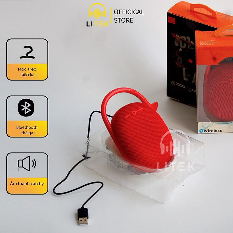 Loa bluetooth jbl clip 4, mini, cầm tay, dạng móc khóa - LITEK